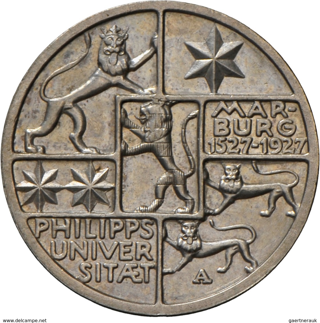 Weimarer Republik: 3 Reichsmark 1927 A, Universität Marburg, Jaeger 330, Vorzüglich. - Otros & Sin Clasificación