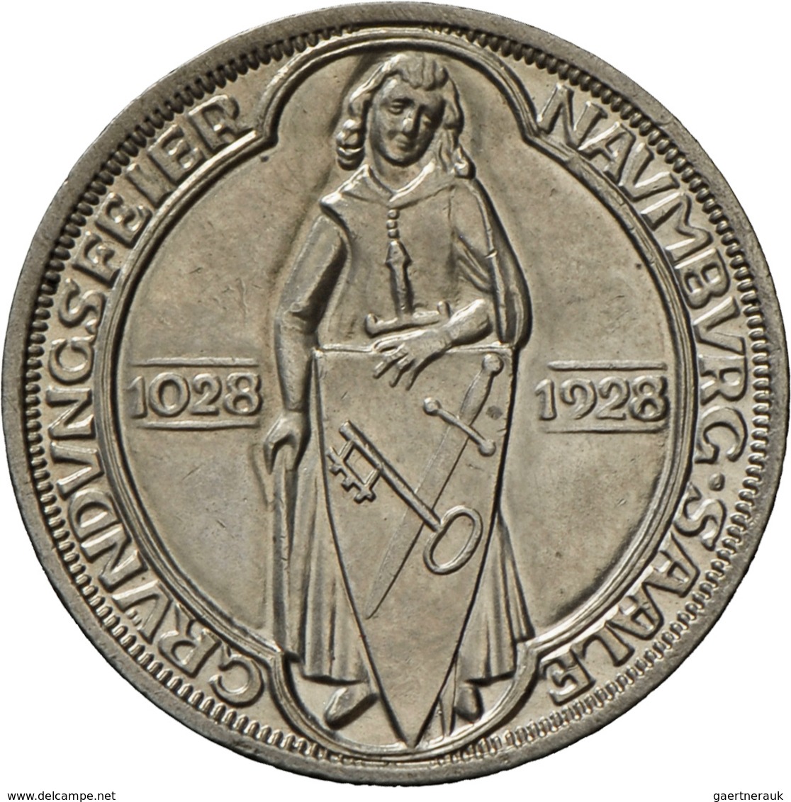 Weimarer Republik: 3 Reichsmark 1928 A, Naumburg, Jaeger 333, Min. Kratzer, Vorzüglich. - Otros & Sin Clasificación
