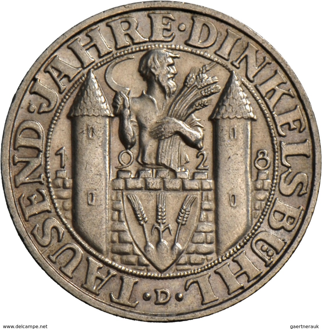 Weimarer Republik: 3 Reichsmark 1928 D, Dinkelsbühl, Jaeger 334, Vorzüglich. - Otros & Sin Clasificación