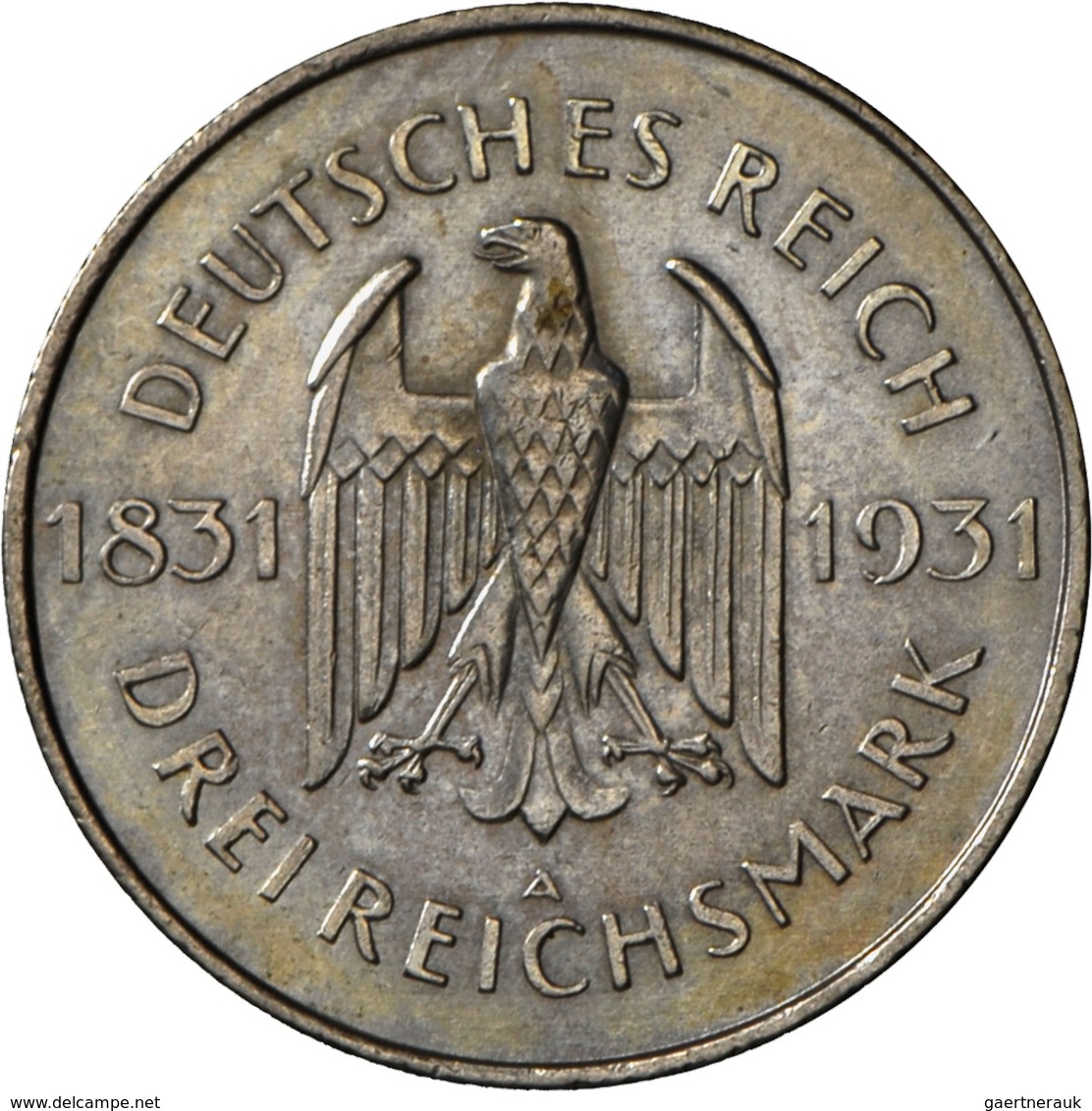 Weimarer Republik: 3 Reichsmark 1931 A, Freiherr Vom Stein, Jaeger 348, Vorzüglich. - Otros & Sin Clasificación