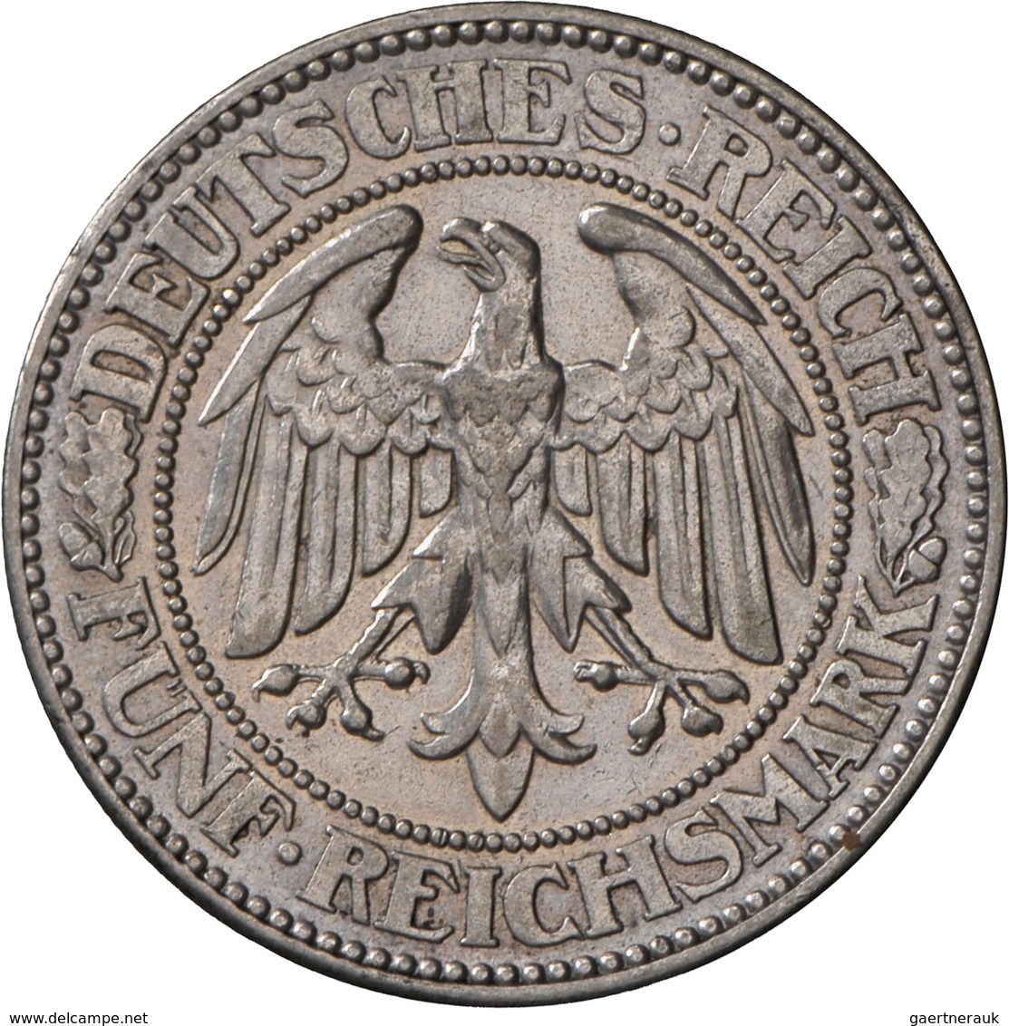 Weimarer Republik: 5 Reichsmark 1929 A, Eichbaum, Jaeger 331, Fast Vorzüglich. - Altri & Non Classificati