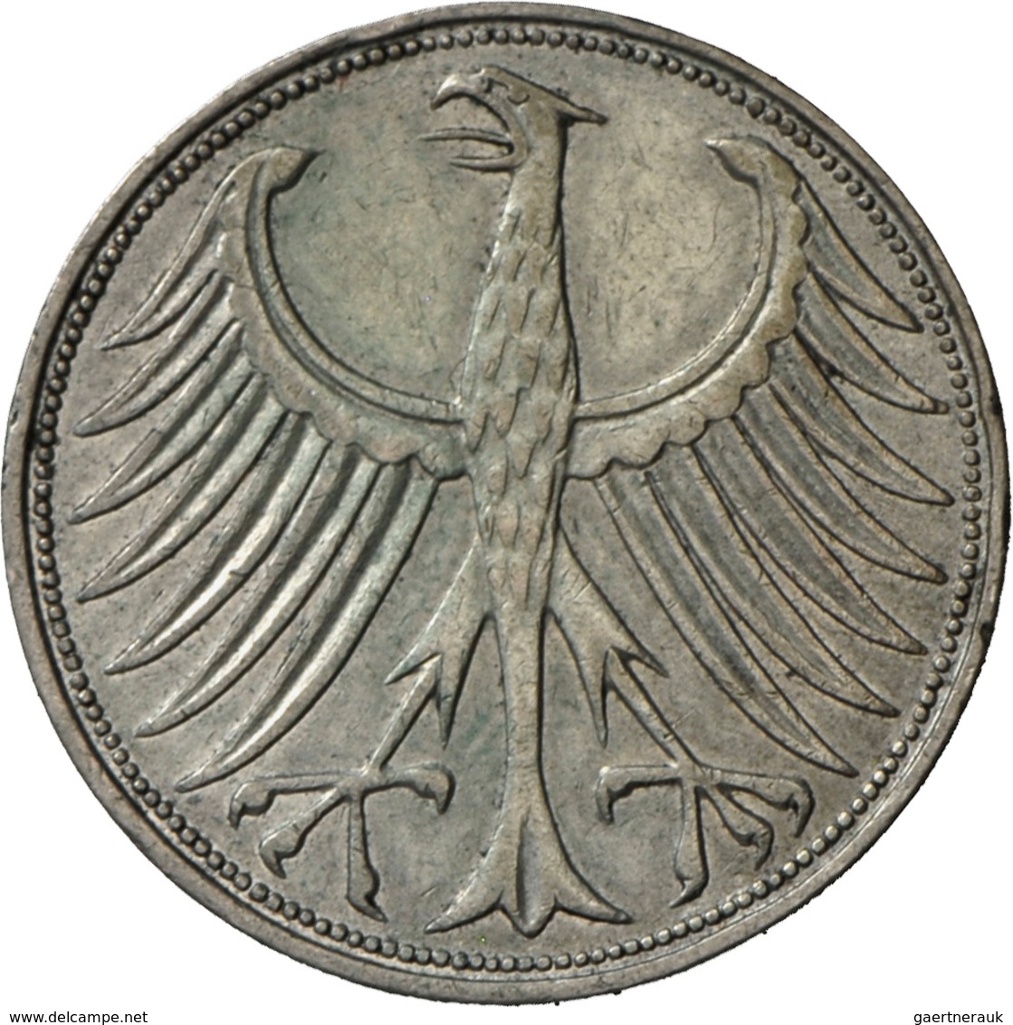 Bundesrepublik Deutschland 1948-2001: 5 DM Kursmünze 1958 J, Nur 60.000 Ex., Jaeger 387, Kratzer, Ra - Otros & Sin Clasificación