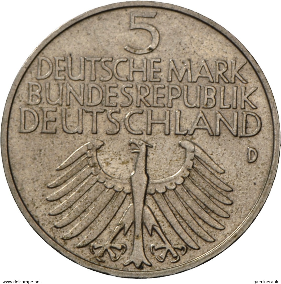 Bundesrepublik Deutschland 1948-2001: 5 DM 1952 D, Germanisches Museum, Jaeger 388, Feine Kratzer, S - Autres & Non Classés