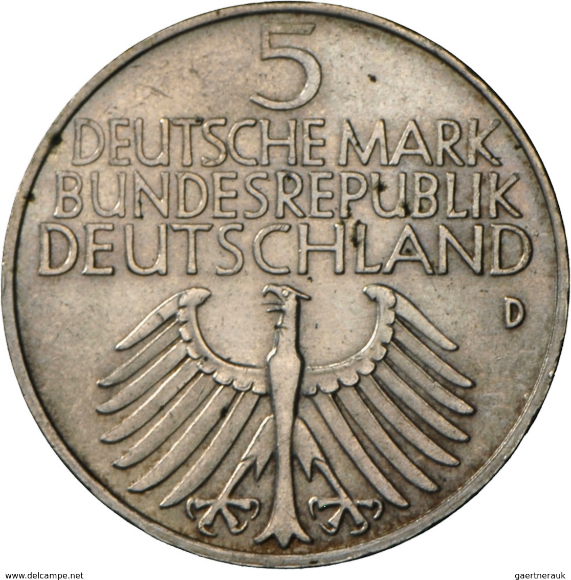 Bundesrepublik Deutschland 1948-2001: 5 DM 1952 D, Germanisches Museum, Jaeger 388, Kratzer, Sehr Sc - Autres & Non Classés