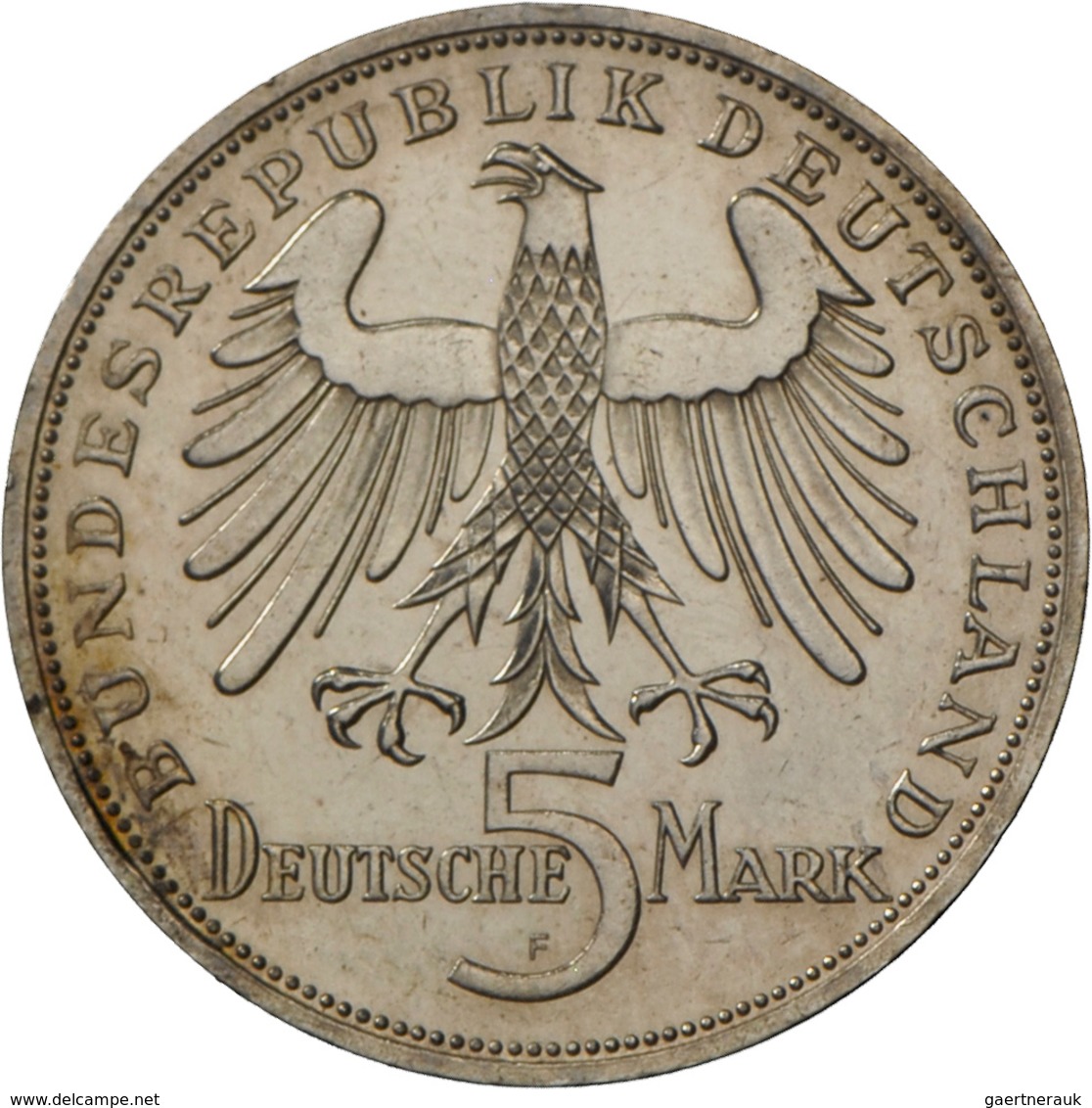 Bundesrepublik Deutschland 1948-2001: 5 DM 1955 F, Friedrich Schiller, Jaeger 389, Feine Kratzer Im - Autres & Non Classés