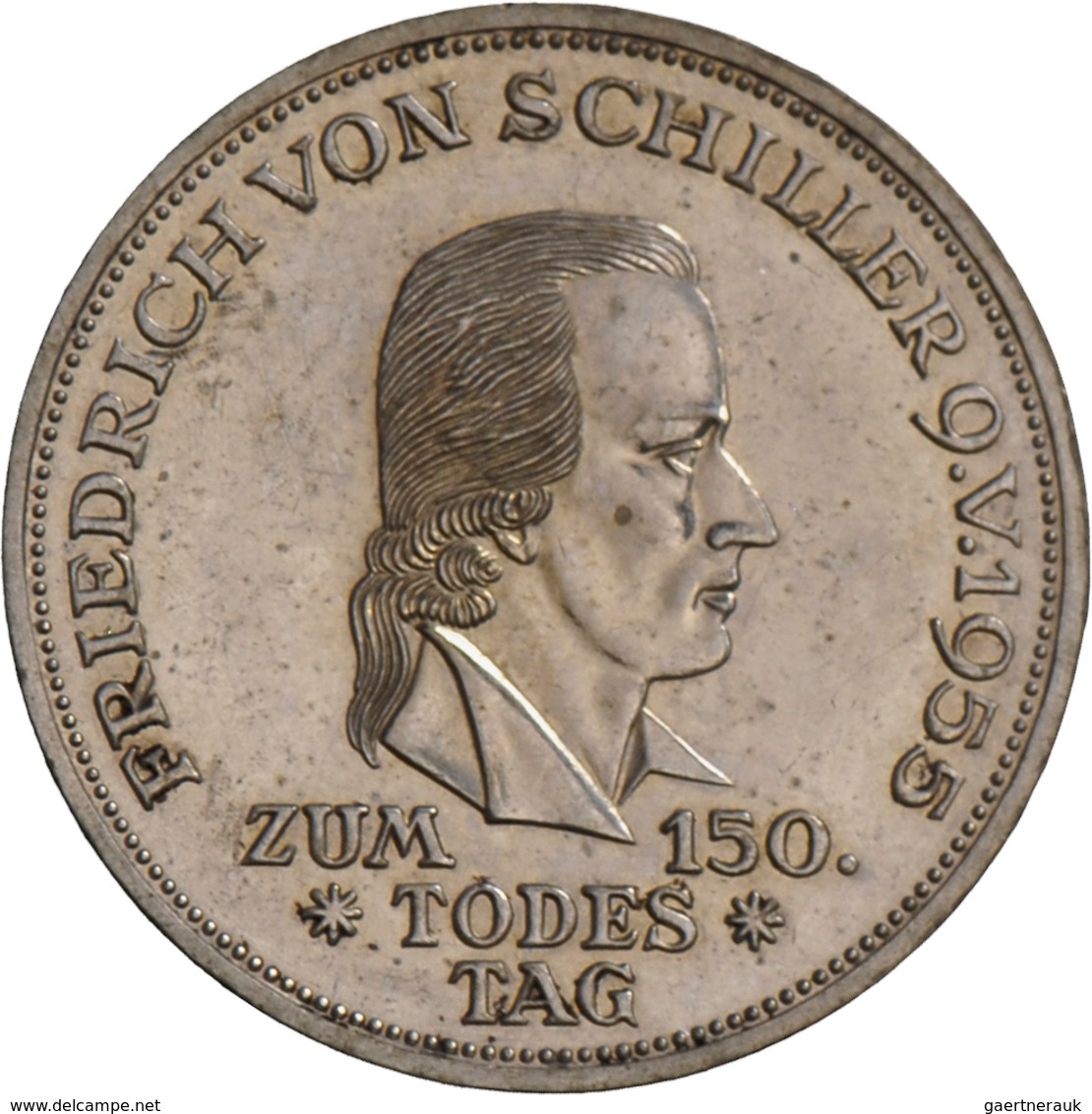 Bundesrepublik Deutschland 1948-2001: 5 DM 1955 F, Friedrich Schiller, Jaeger 389, Sehr Schön. - Otros & Sin Clasificación