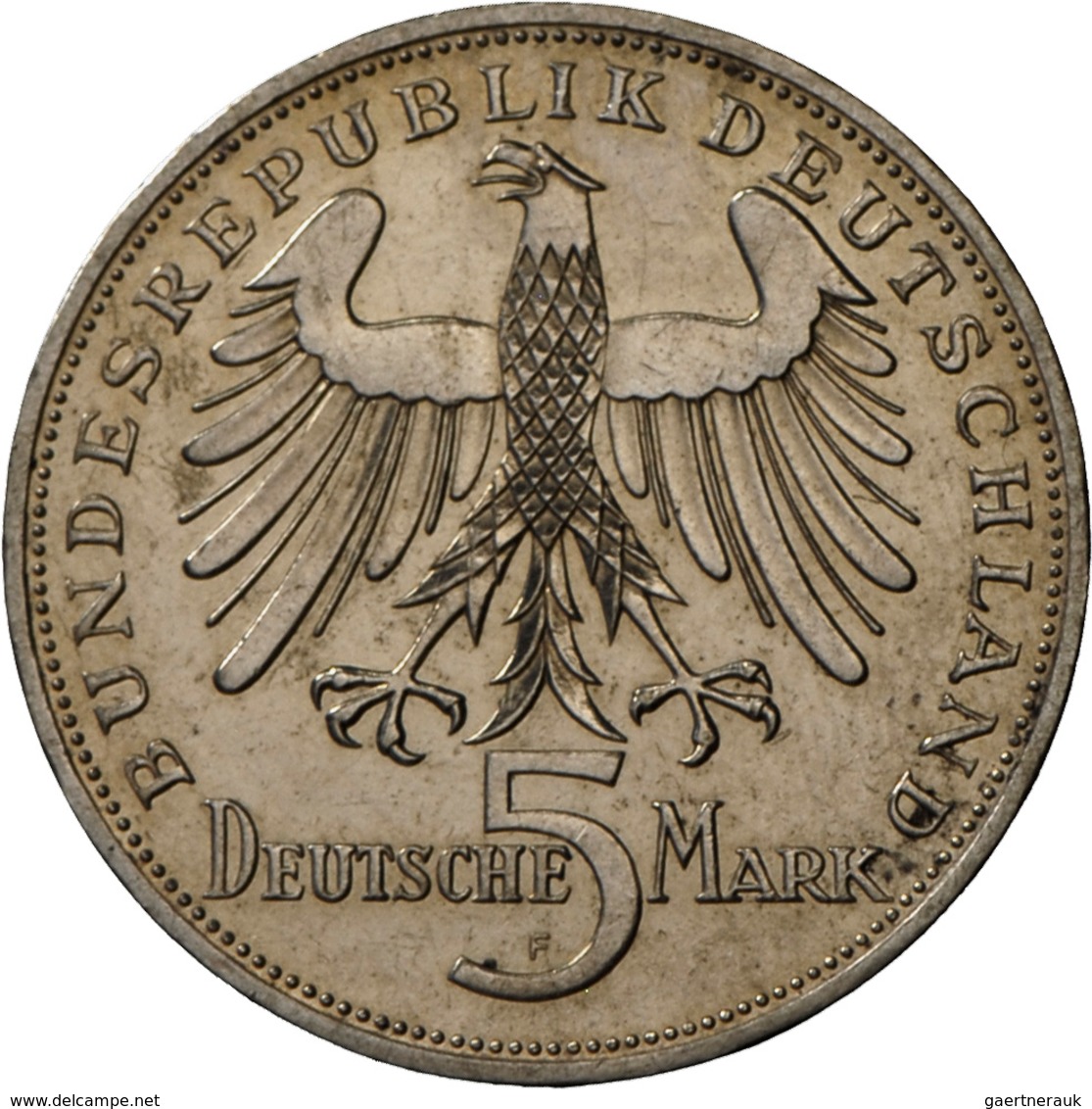 Bundesrepublik Deutschland 1948-2001: 5 DM 1955 F, Friedrich Schiller, Jaeger 389, Sehr Schön. - Altri & Non Classificati