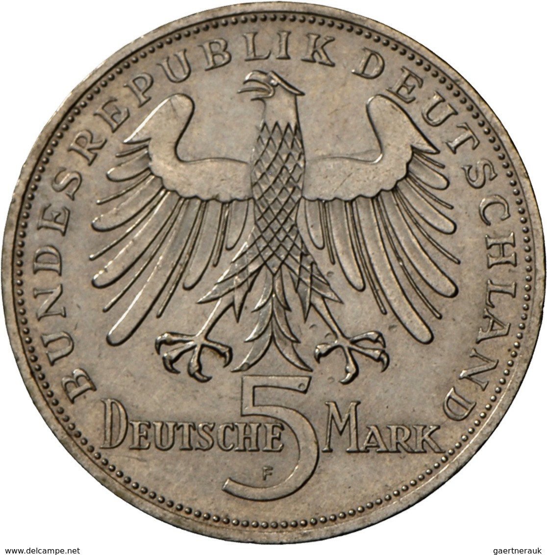 Bundesrepublik Deutschland 1948-2001: 5 DM 1955 F, Friedrich Schiller, Jaeger 389, Sehr Schön. - Altri & Non Classificati