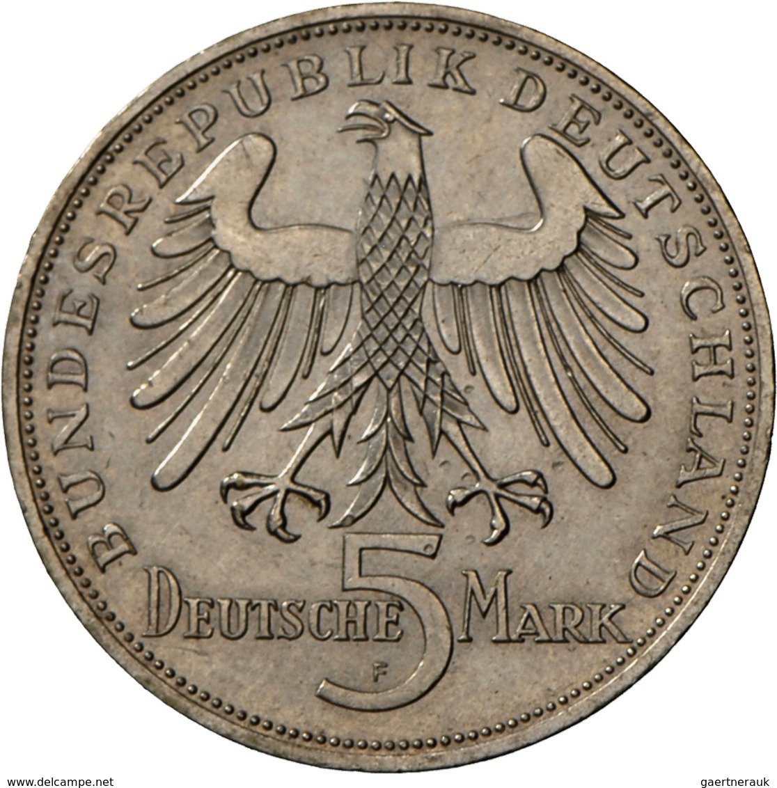 Bundesrepublik Deutschland 1948-2001: 5 DM 1955 F, Friedrich Schiller, Jaeger 389, Sehr Schön. - Autres & Non Classés