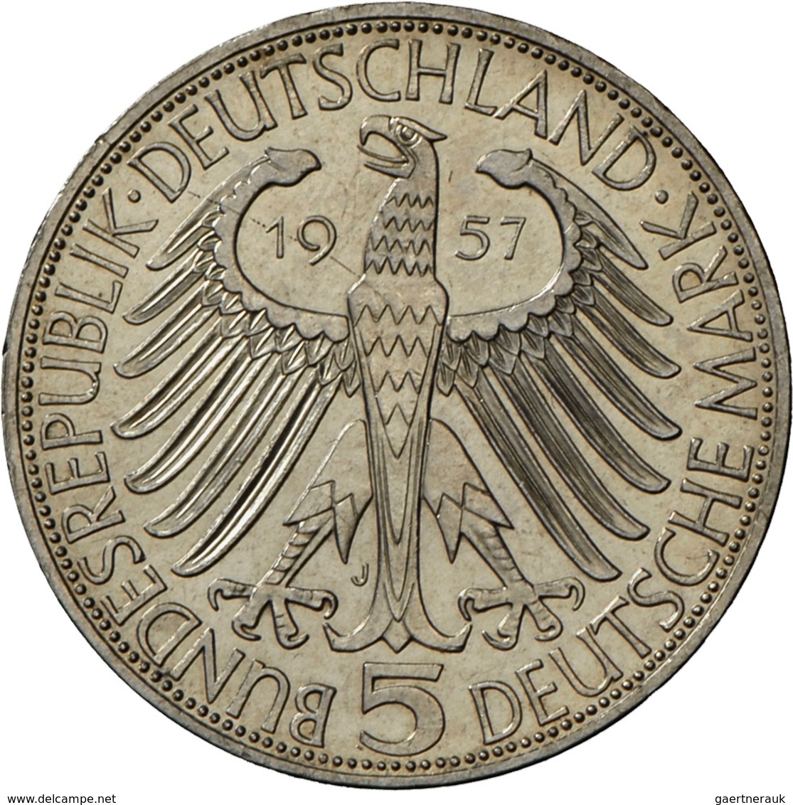 Bundesrepublik Deutschland 1948-2001: 5 DM 1957 J, Freiherr Von Eichendorff, Jaeger 391, Kratzer, Kl - Otros & Sin Clasificación