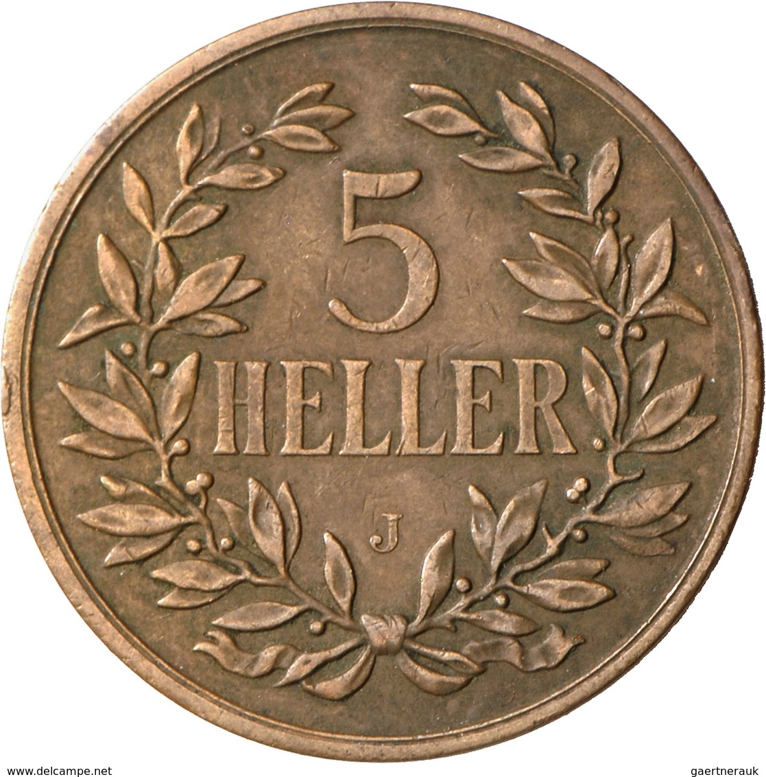 Deutsch-Ostafrika: Größte Deutsche Kupfermünze: 5 Heller 1908 J, Jaeger 717, Kleine Randdellen, Sehr - Africa Orientale Tedesca