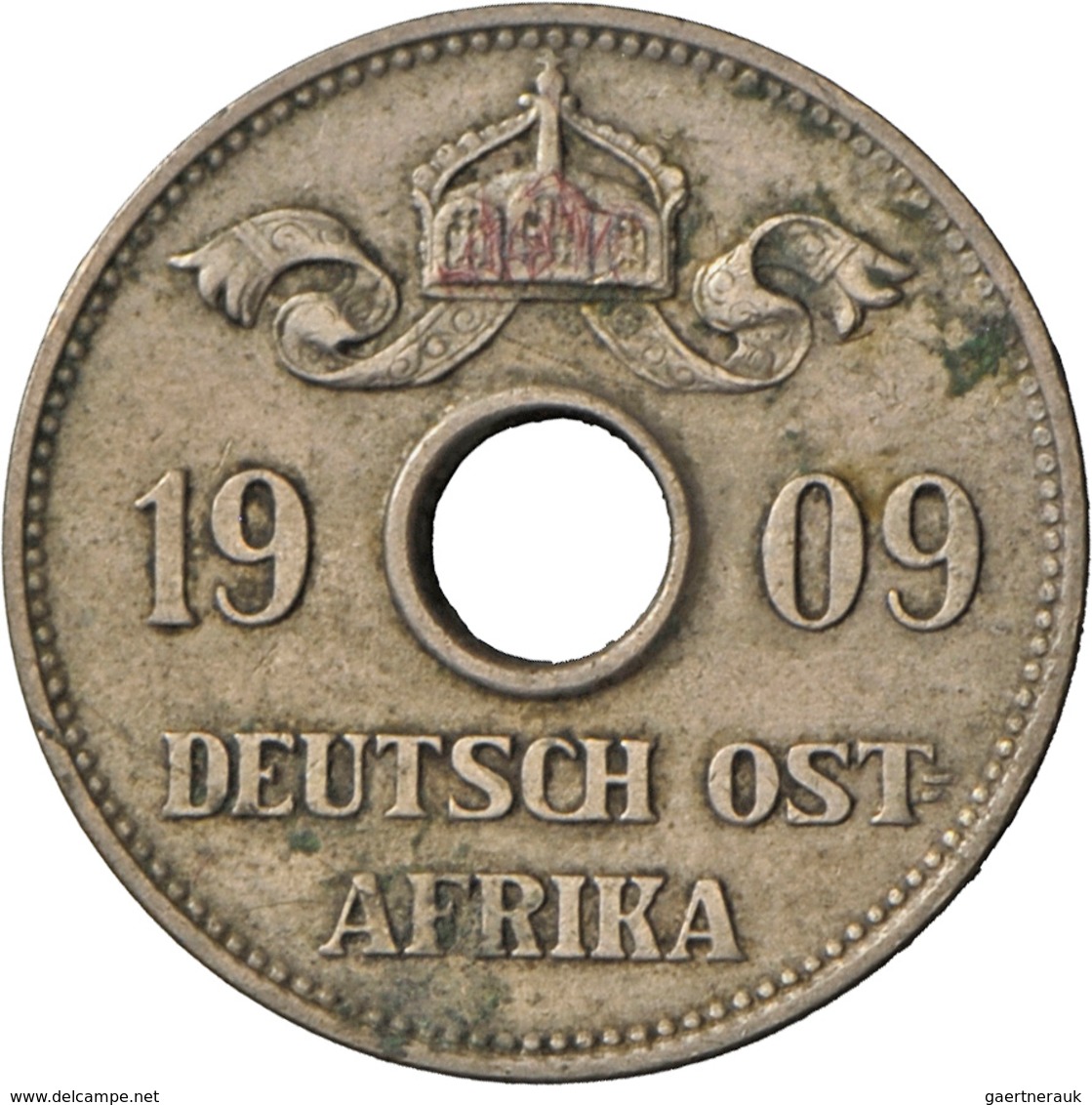 Deutsch-Ostafrika: Wilhelm II. 1888-1918, Deutsch-Ostafrika, Lot 2 Münzen: 5 Heller 1914, Jaeger 718 - Afrique Orientale Allemande