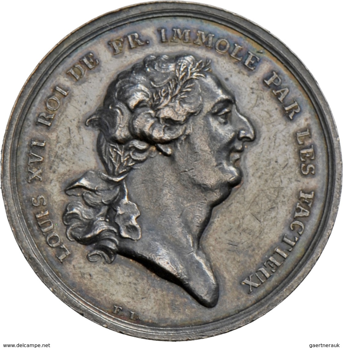 Medaillen Alle Welt: Frankreich, Ludwig XVI. 1774-1792: Silbermedaille 1793 Von F. Loos Auf Die Hinr - Non Classés