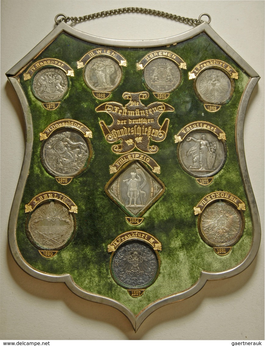 Medaillen Deutschland: Komplettes Ensemble Der "Festmünzen Der Deutschen Bundesschiessen V. 1862-189 - Autres & Non Classés