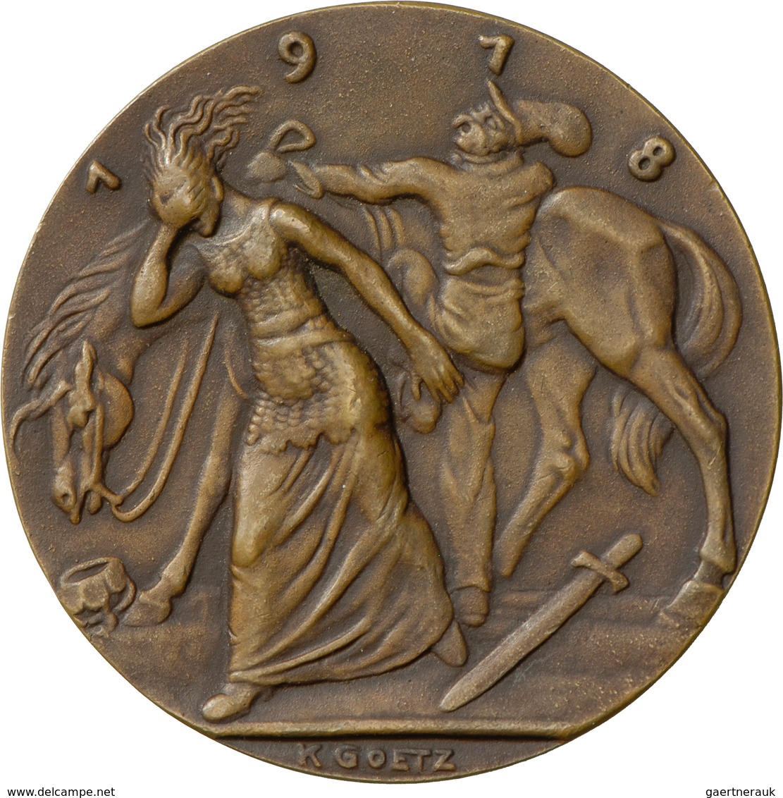 Medaillen Deutschland: Medailleur Karl Goetz 1875-1950: Bronzemedaille 1918, Auf Den 20. Todestag Vo - Altri & Non Classificati