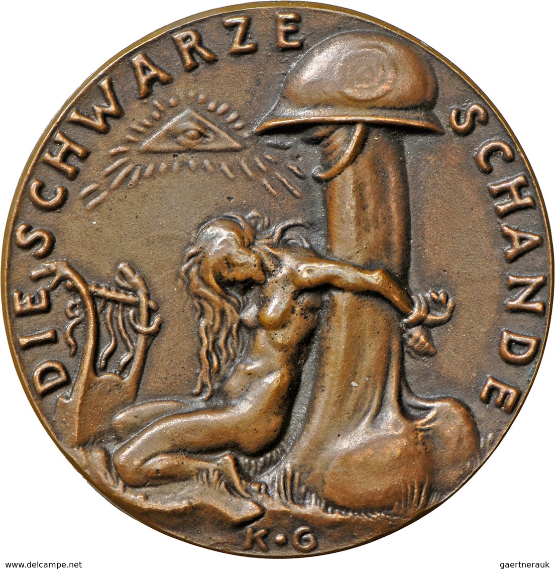 Medaillen Deutschland: Medailleur Karl Goetz 1875-1950: Bronzemedaille 1920, Auf Die Französische Be - Altri & Non Classificati