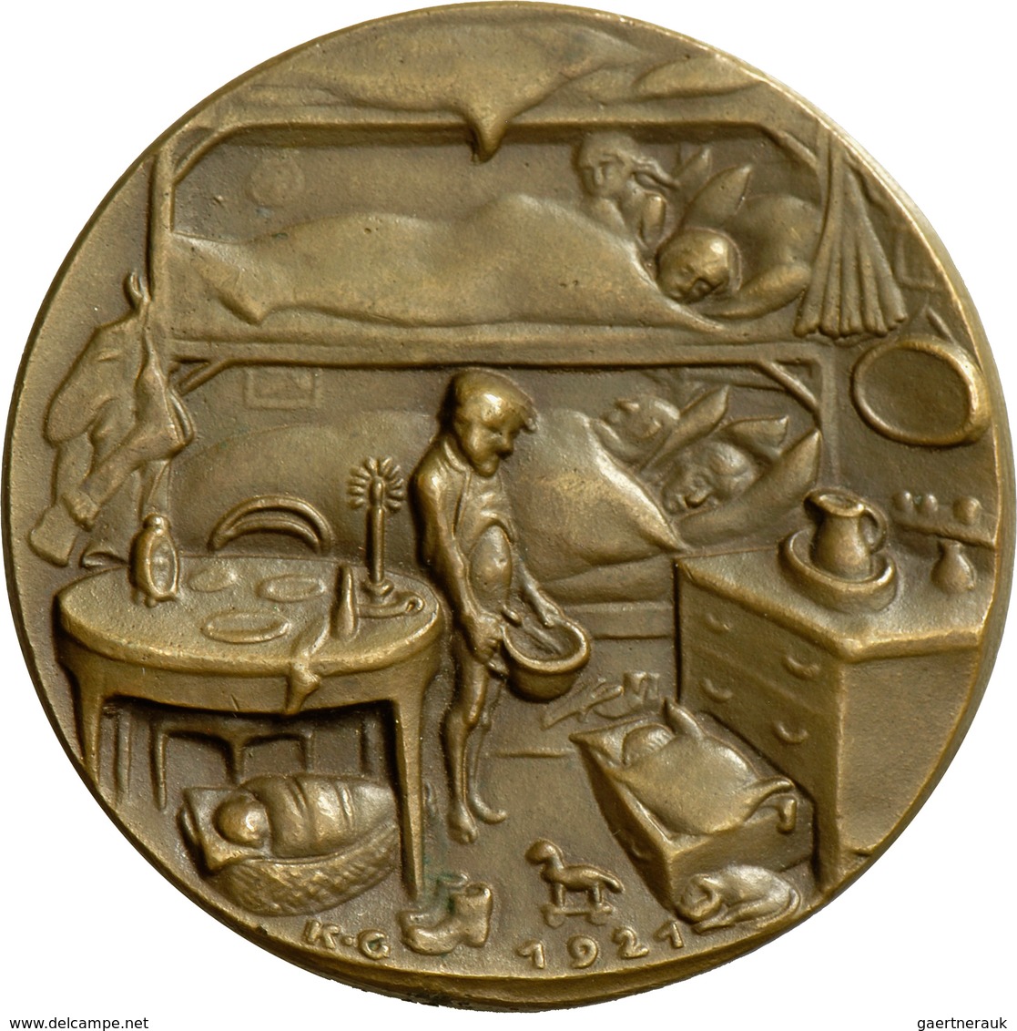 Medaillen Deutschland: Medailleur Karl Goetz 1875-1950: Bronzemedaille 1921, Auf Die Wohnungsnot Und - Otros & Sin Clasificación