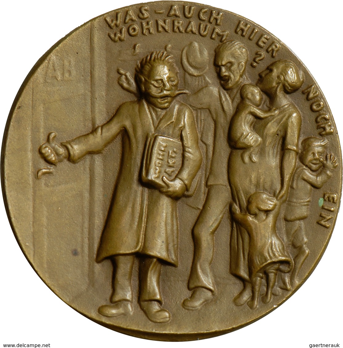 Medaillen Deutschland: Medailleur Karl Goetz 1875-1950: Bronzemedaille 1921, Auf Die Wohnungsnot Und - Autres & Non Classés