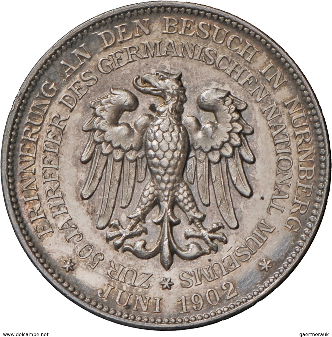 Medaillen Deutschland: Nürnberg: Silbermedaille 1902 Von Ludwig Christian Lauer Auf Den Besuch In Nü - Altri & Non Classificati