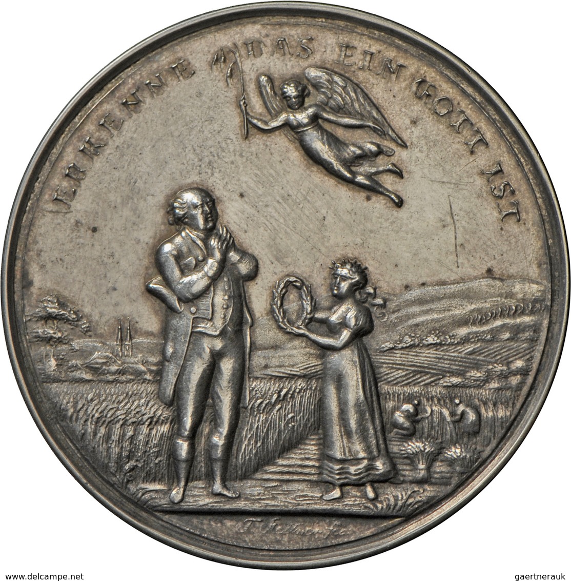 Medaillen Deutschland: Nürnberg: Silberne Steckmedaille 1817 Von J.T. Stettner, Auf Die überstandene - Andere & Zonder Classificatie