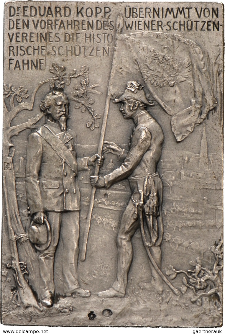 Medaillen Deutschland: Wien: Franz Joseph I. 1848-1916: Ag Plakette 1904 Auf Das Fahnenweih-Festschi - Altri & Non Classificati