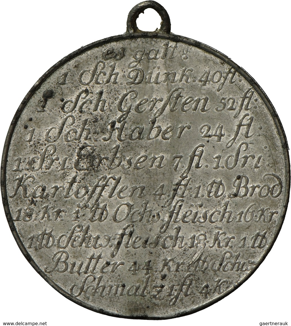 Medaillen Deutschland: Württemberg, Wilhelm I. 1816-1864: Lot 2 Stück; Tragbare Zinnmedaille 1817 Au - Other & Unclassified