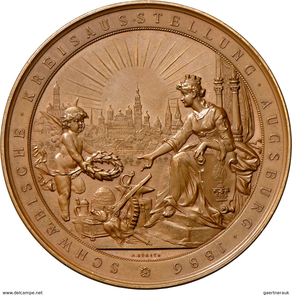Medaillen Deutschland - Geographisch: Augsburg: Bronzemedaille 1886 Von A. Börsch, Auf Die Schwäbisc - Autres & Non Classés