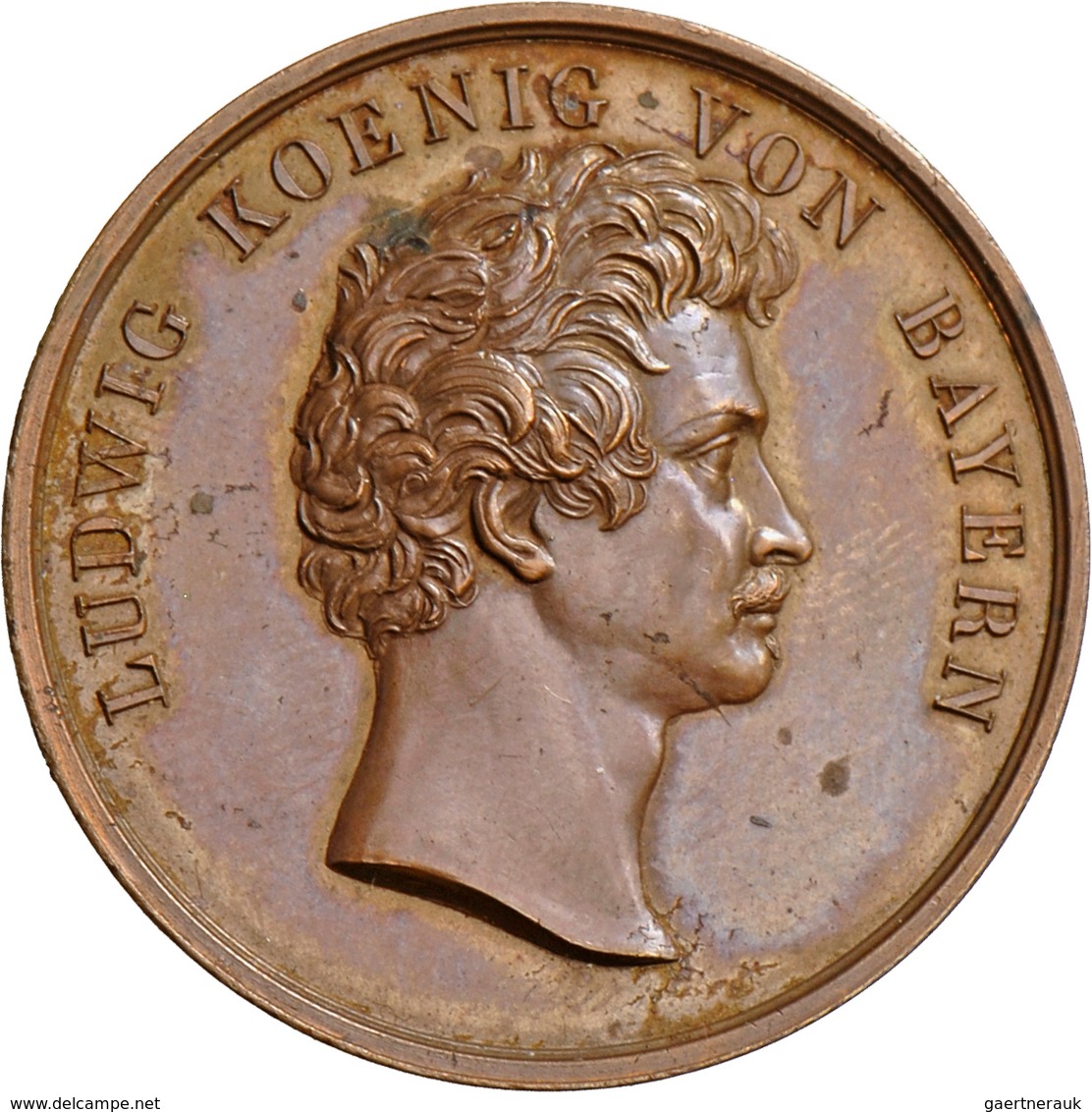 Medaillen Deutschland - Geographisch: Bayern, Ludwig I. 1825-1848: Bronzemedaille O.J., Unsigniert ( - Altri & Non Classificati