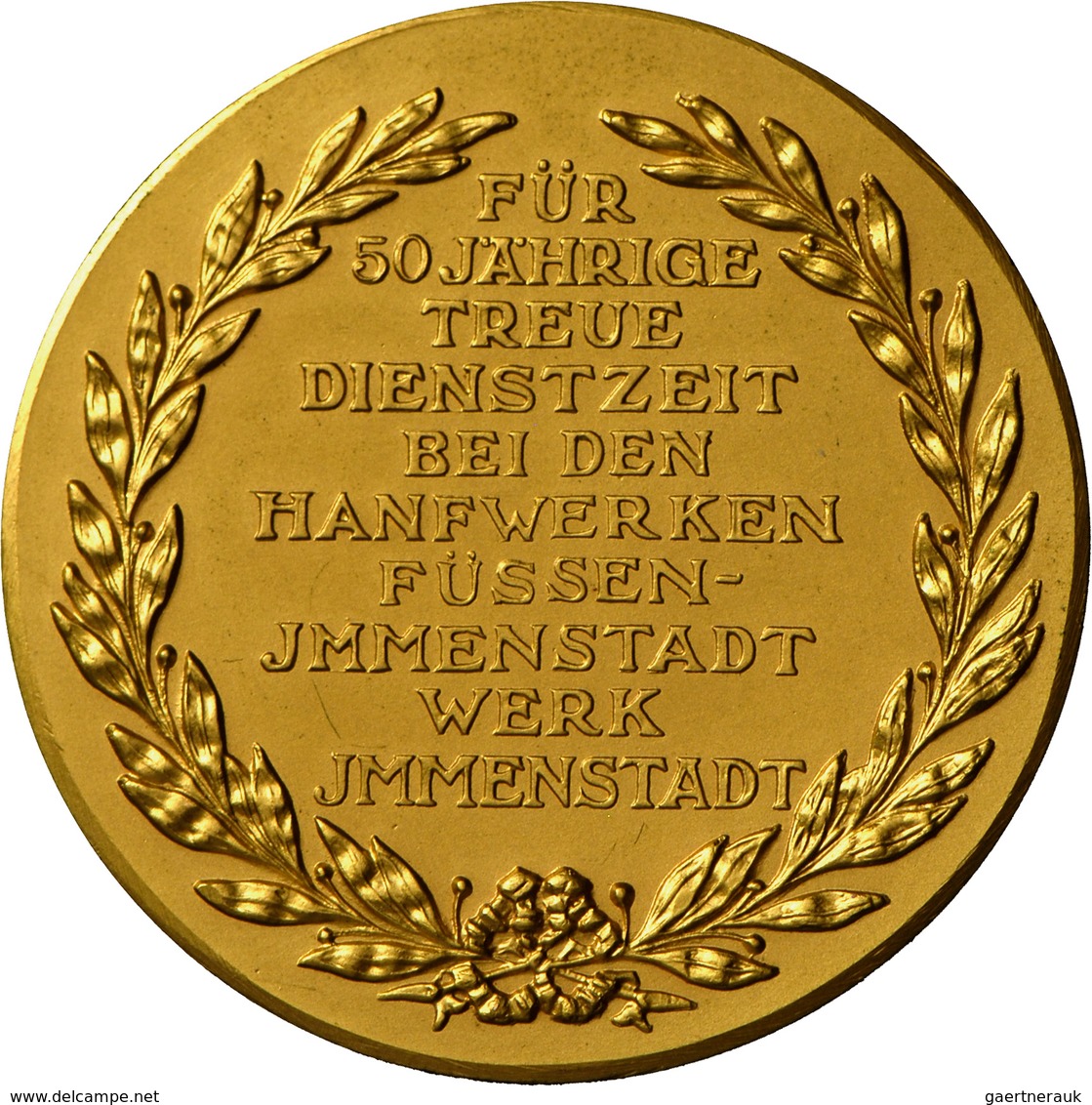 Medaillen Deutschland - Geographisch: Immenstadt: Vergoldete Bronzemedaille O.J., Für 50 Jährige Tre - Otros & Sin Clasificación