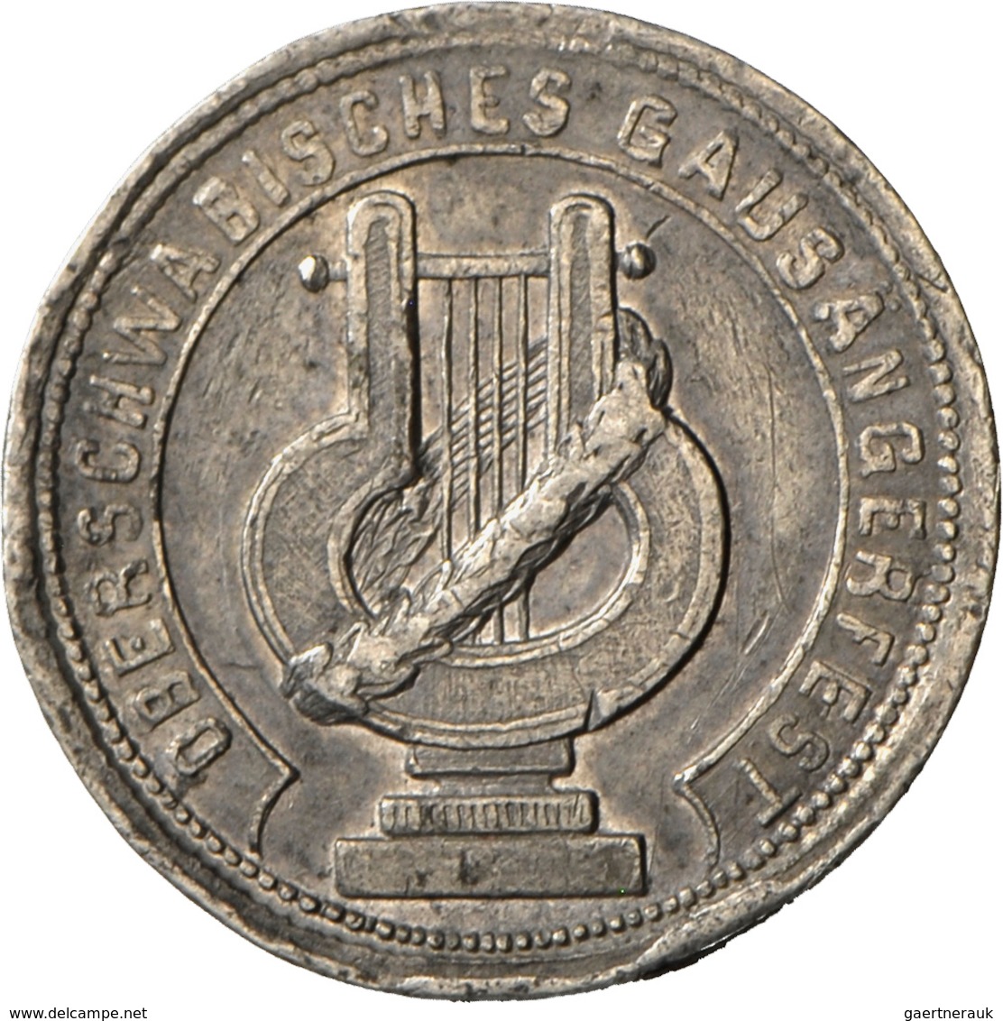 Medaillen Deutschland - Geographisch: Isny: Zinnmedaille 1887 Auf Das 50. Jährige Jubiläum Des Liede - Otros & Sin Clasificación