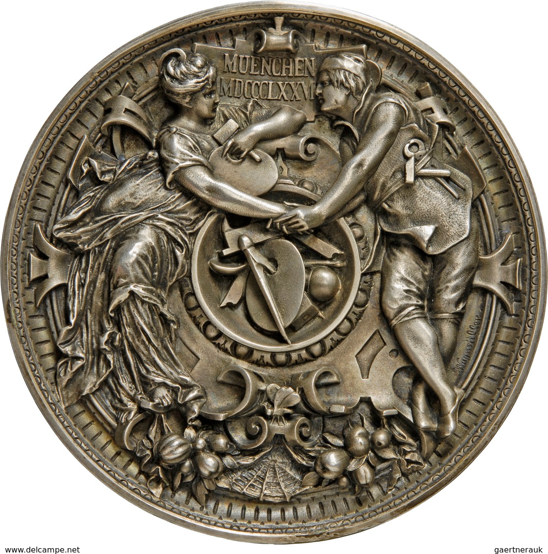 Medaillen Deutschland - Geographisch: München:Versilberte Bronze-Hohlgußmedaille 1876, Von Wagmüller - Altri & Non Classificati