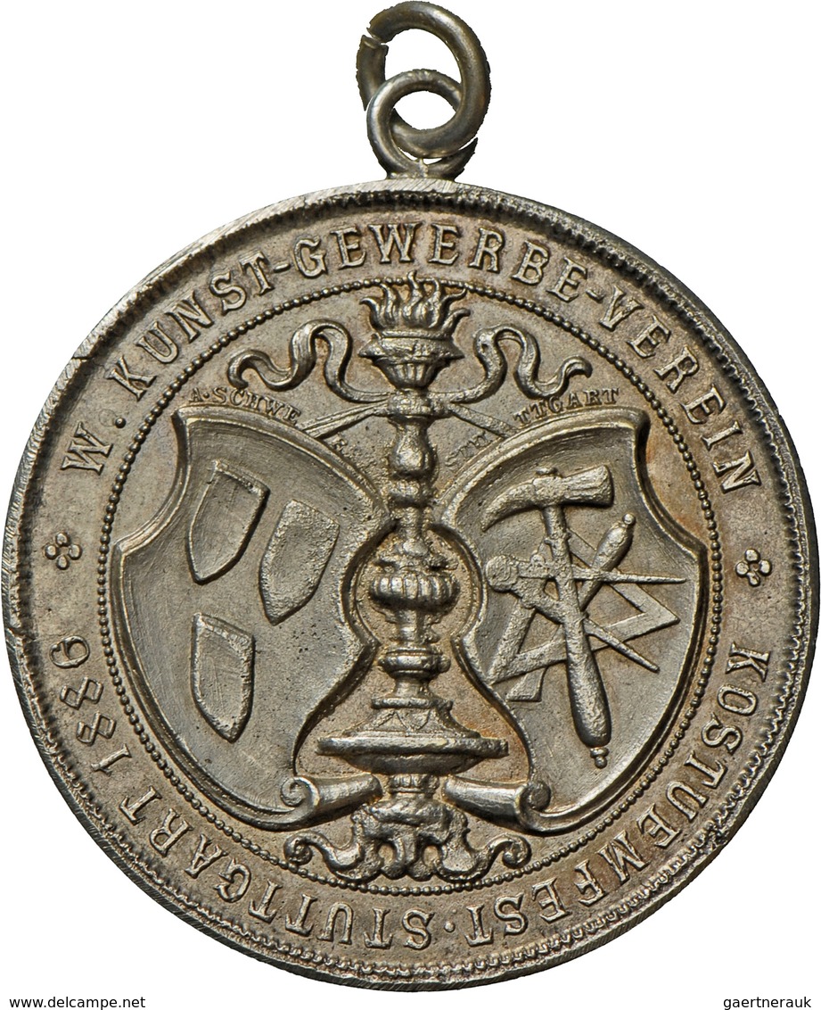 Medaillen Deutschland - Geographisch: Stuttgart: Silberne Gußmedaille 1886, Modell Von A. Schwerdt, - Otros & Sin Clasificación