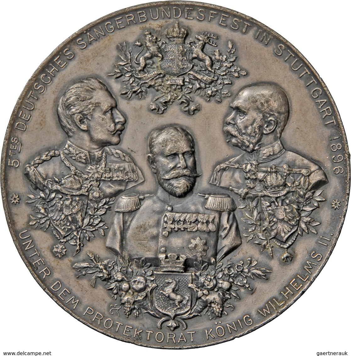 Medaillen Deutschland - Geographisch: Stuttgart: Zinnmedaille 1896, Signiert H. Dürrich/K. Schäfer, - Altri & Non Classificati