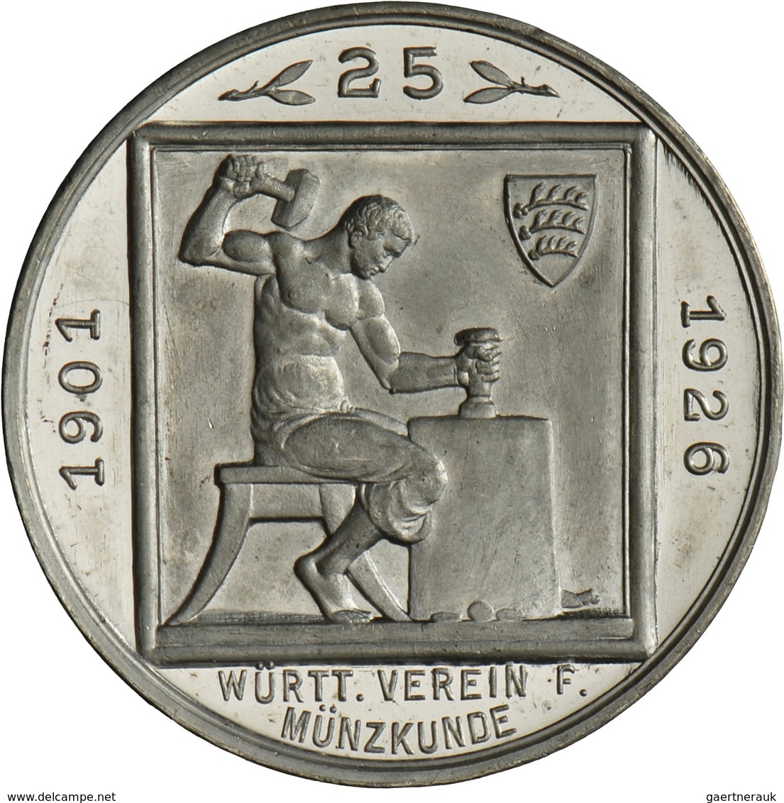 Medaillen Deutschland - Geographisch: Stuttgart: Zinnmedaille 1926, Auf Das 25-jährige Jubiläum Des - Otros & Sin Clasificación