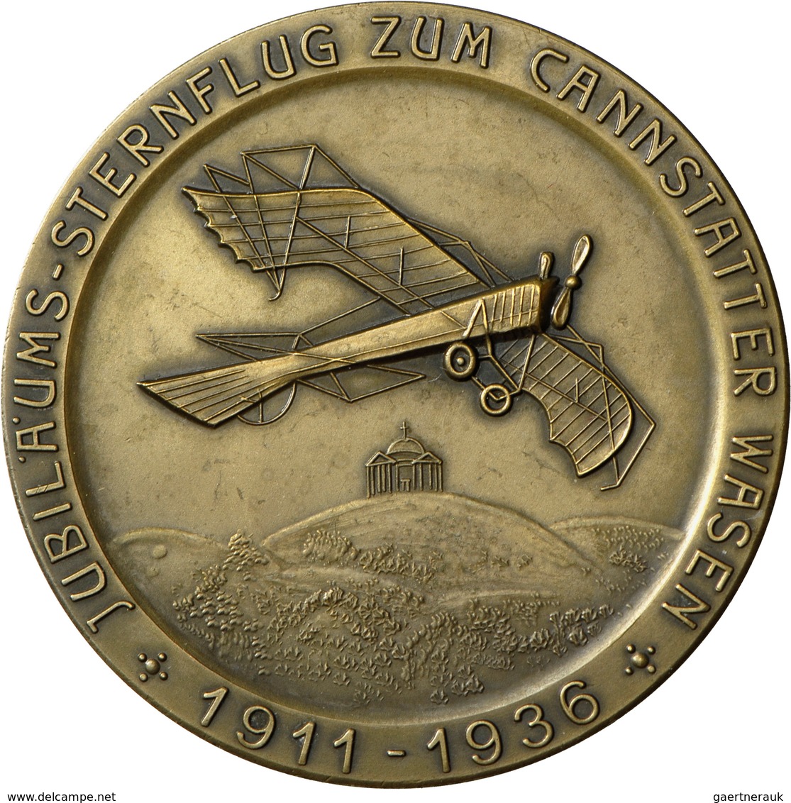 Medaillen Deutschland - Geographisch: Stuttgart: Bronzemedaille 1936, Sternflug Zum Cannstatter Wase - Altri & Non Classificati