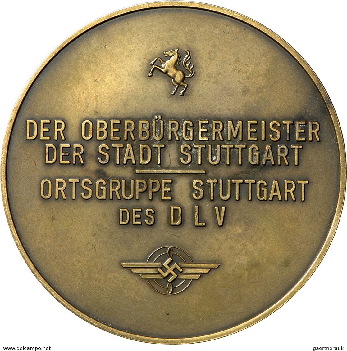 Medaillen Deutschland - Geographisch: Stuttgart: Bronzemedaille 1936, Sternflug Zum Cannstatter Wase - Altri & Non Classificati