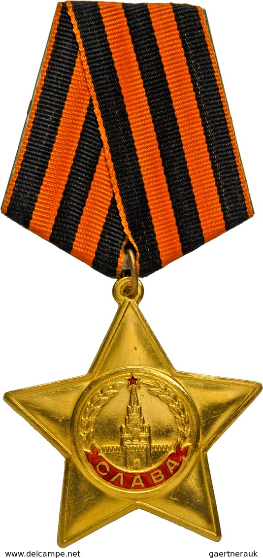 Orden & Ehrenzeichen: Russland: Sammlung Sowjetische Orden, Medaillen und Abzeichen "Polnyj Kavaler"