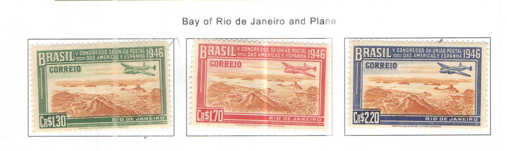 Brasile PO 1946 Bay Rio E Plane  Scott.647/649 See Scan On Scott.Page - Nuovi
