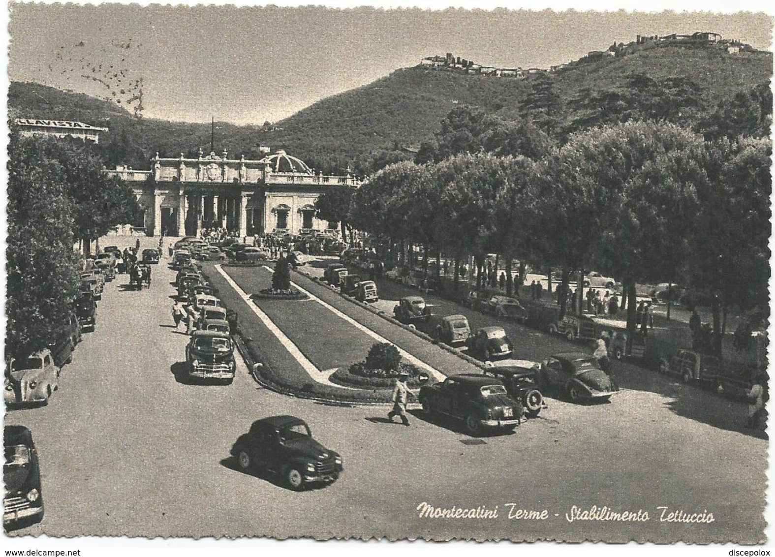 X2085 Montecatini Terme (Pistoia) - Stabilimento Tettuccio - Auto Cars Voitures / Viaggiata 1954 - Altri & Non Classificati