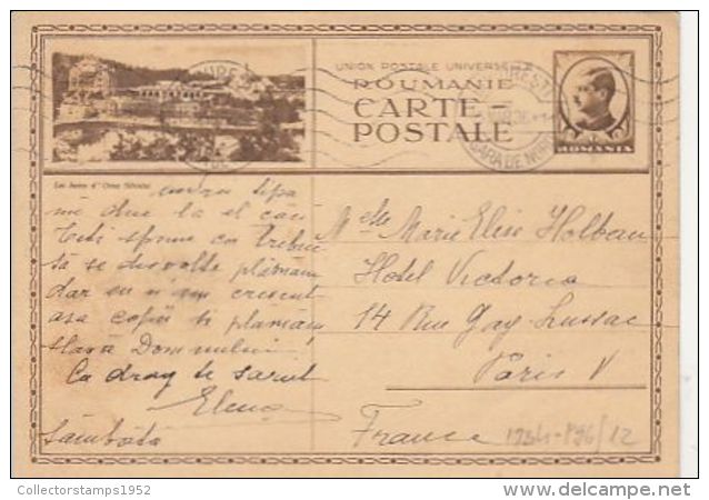 71235- OCNA SIBIU BATHS, KING CHARLES 2ND, POSTCARD STATIONERY, 1936, ROMANIA - Brieven En Documenten