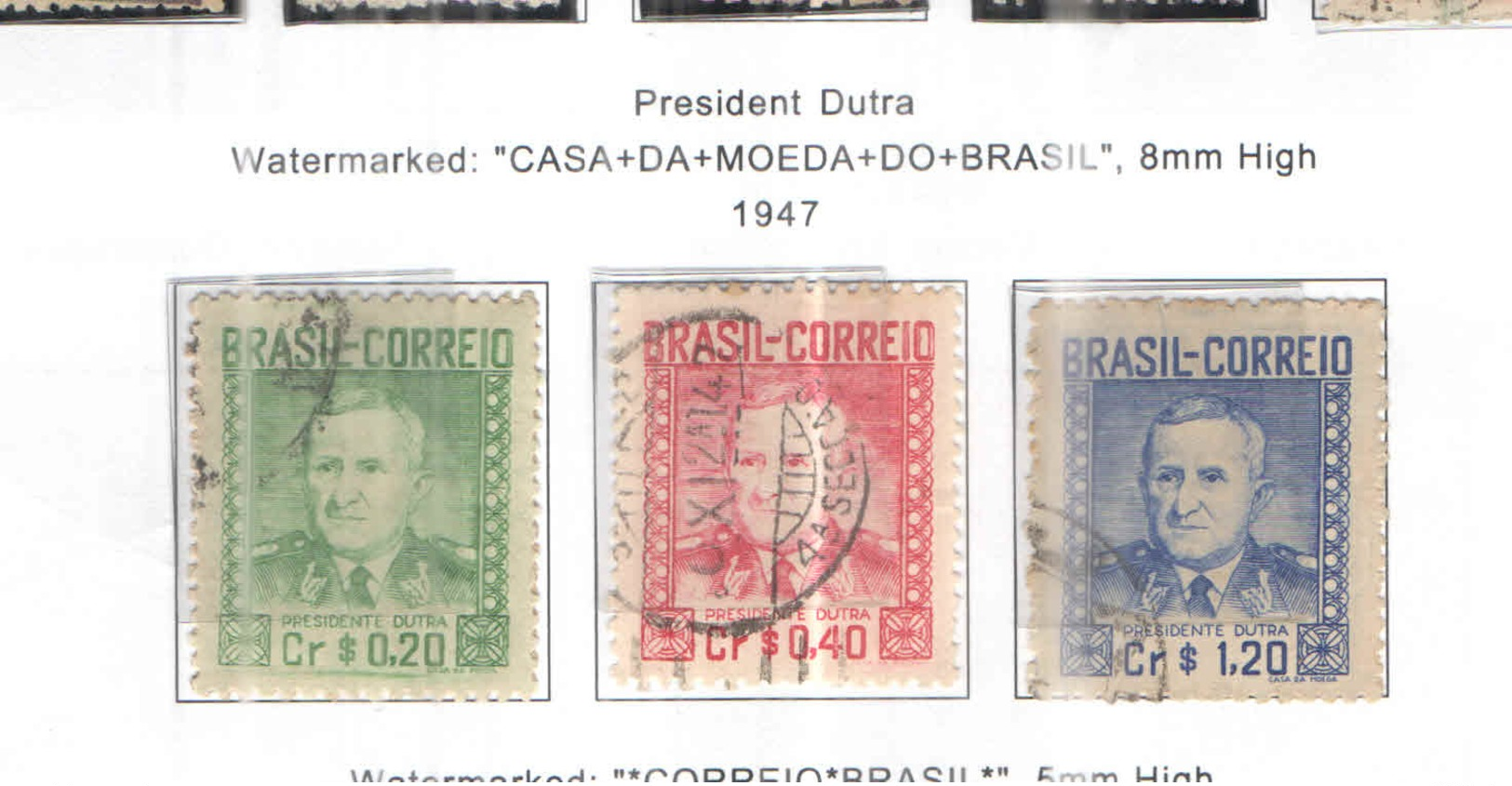 Brasile PO 1947 Pres.Dutra     Scott.674/676 See Scan On Scott.Page - Used Stamps