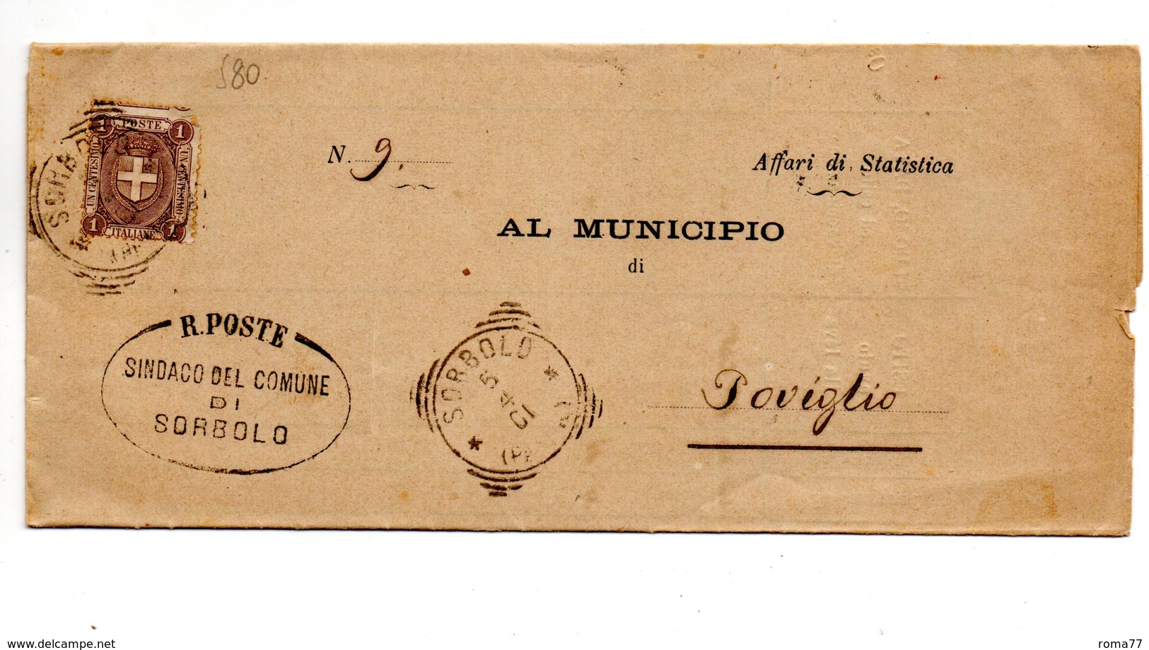 MK580 - REGNO , Da Sorbolo 5/4/1901 Per Poviglio - Storia Postale