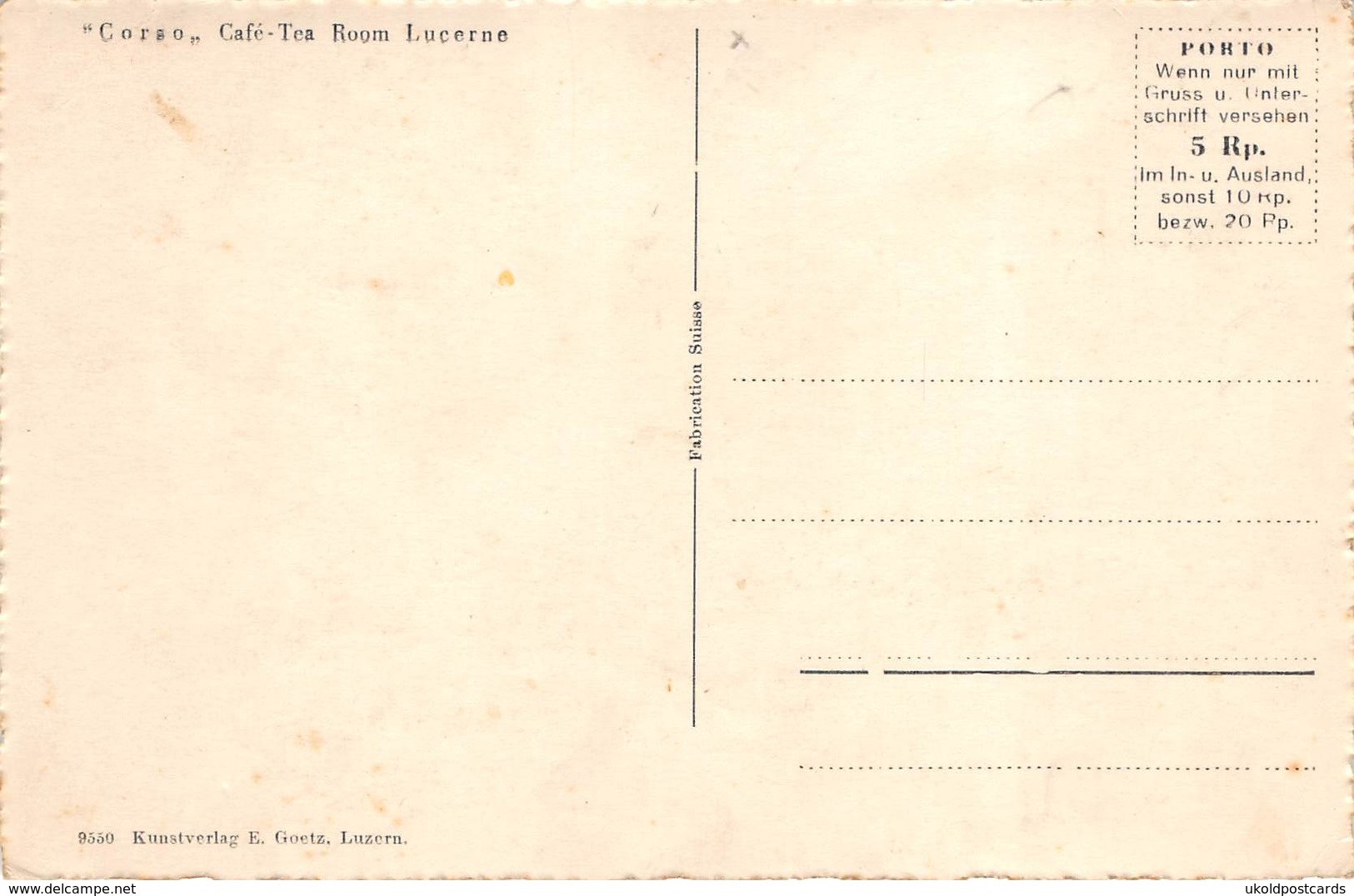 CPA  Suisse, LUCERNE / LUZERN, " Corso " Cafe, Tea Room,  Kurplatz, Kathedrale, Carte Photo - Lucerna