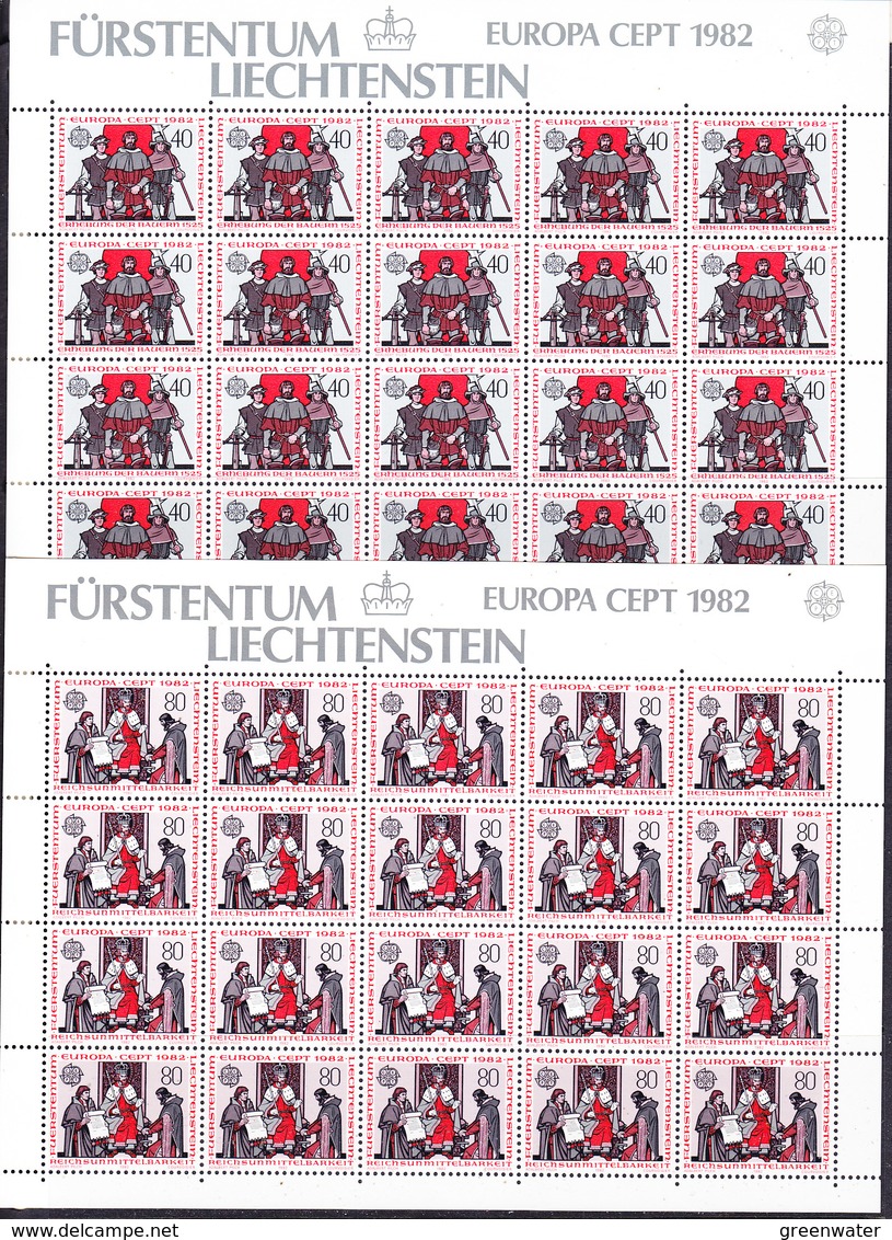 Europa Cept 1982 Liechtenstein 2v Sheetlets ** Mnh (F7074) - 1982