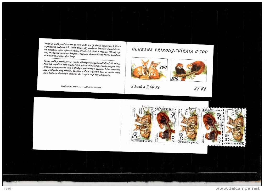 2 Carnets MH 98 Et  MH 101 Oblitérés ( YT 281/284)  Zoo De Prague : Fennec Panda Tigre Ourang-Outan - Used Stamps