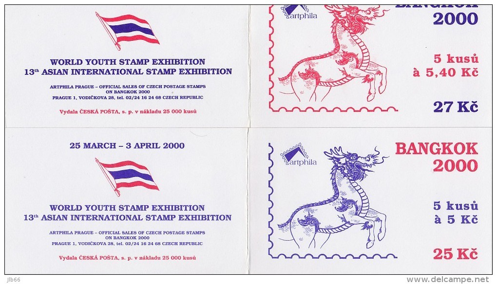 2 Carnets De 5 Timbres 1999 Bangkok 2000 Dragon Zodiaque Taureau Scorpion YT C 229/230 / Booklet Michel MH 0-78/79 - Nuovi