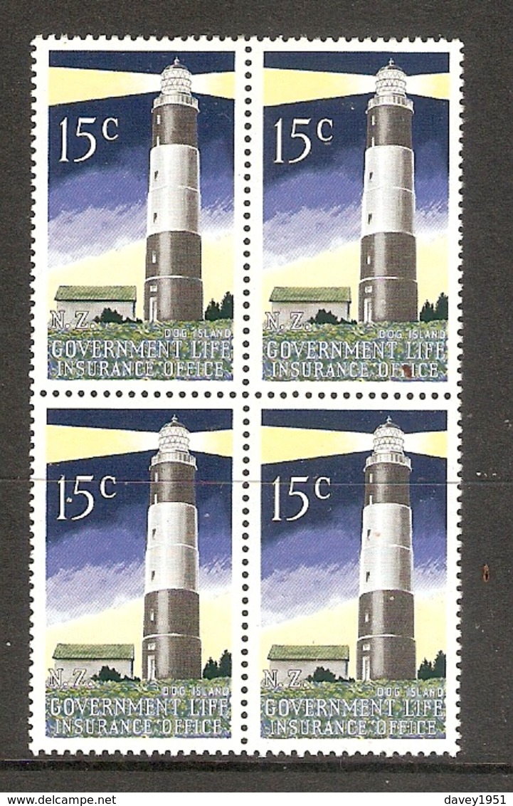 001726 New Zealand 1976 Life Insurance 15c Perf 14 Block Of 4 MNH - Blocs-feuillets