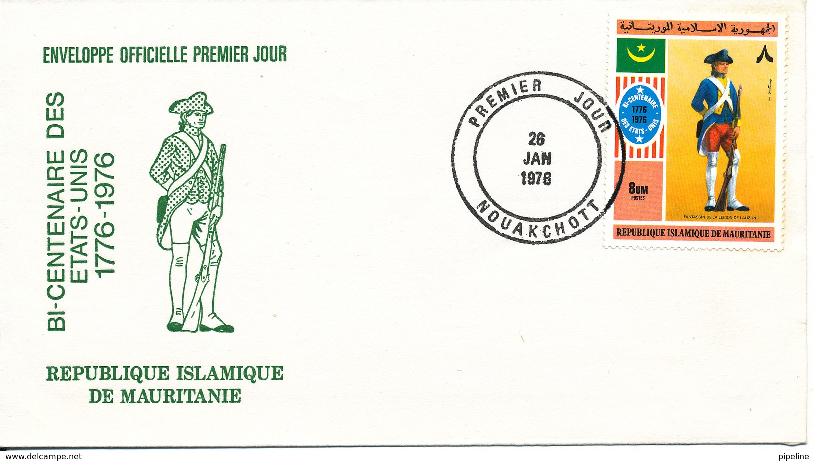 Mauritania FDC 28-1-1976 U.S. Bi-Centennial 1776 - 1976 With Cachet - Us Independence