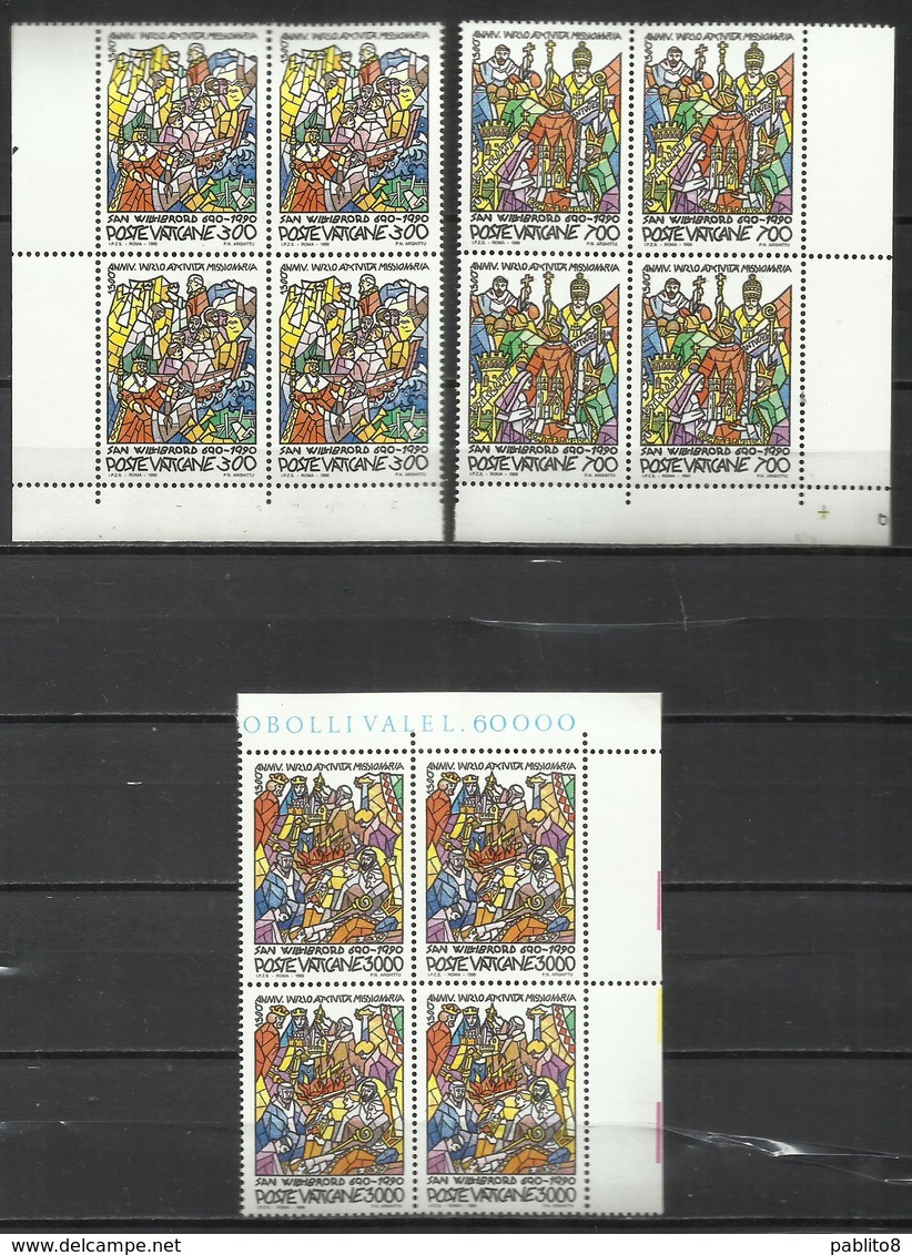 VATICANO VATIKAN VATICAN 1990 ATTIVITA MISSIONARIA S. SAN ST. WILLIBRORD SERIE COMPLETA COMPLETE SET MNH - Nuovi