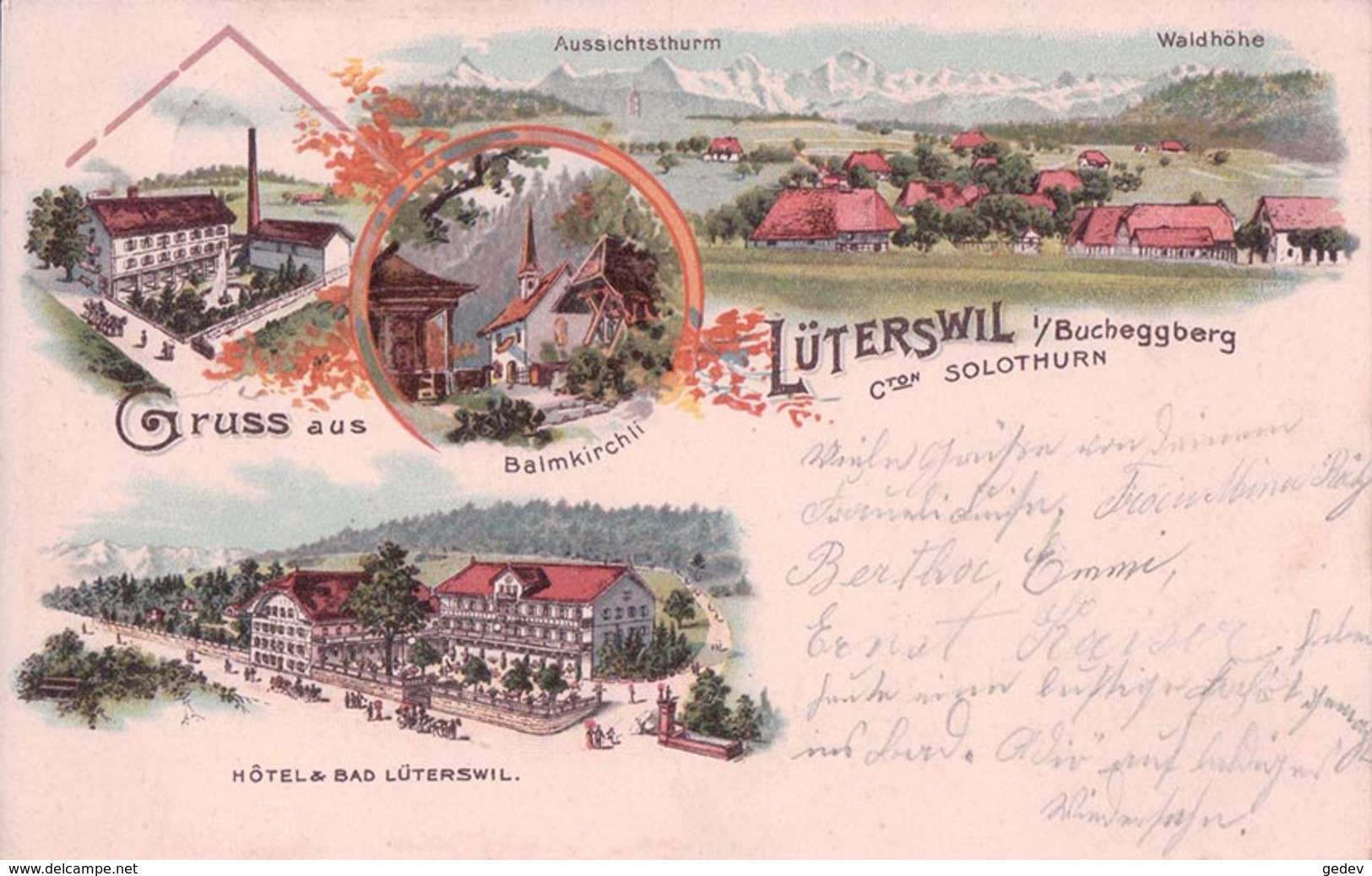 Gruss Aus Lüterswil I. Bucheggberg, Hôtel & Bad, Litho (268) - Other & Unclassified